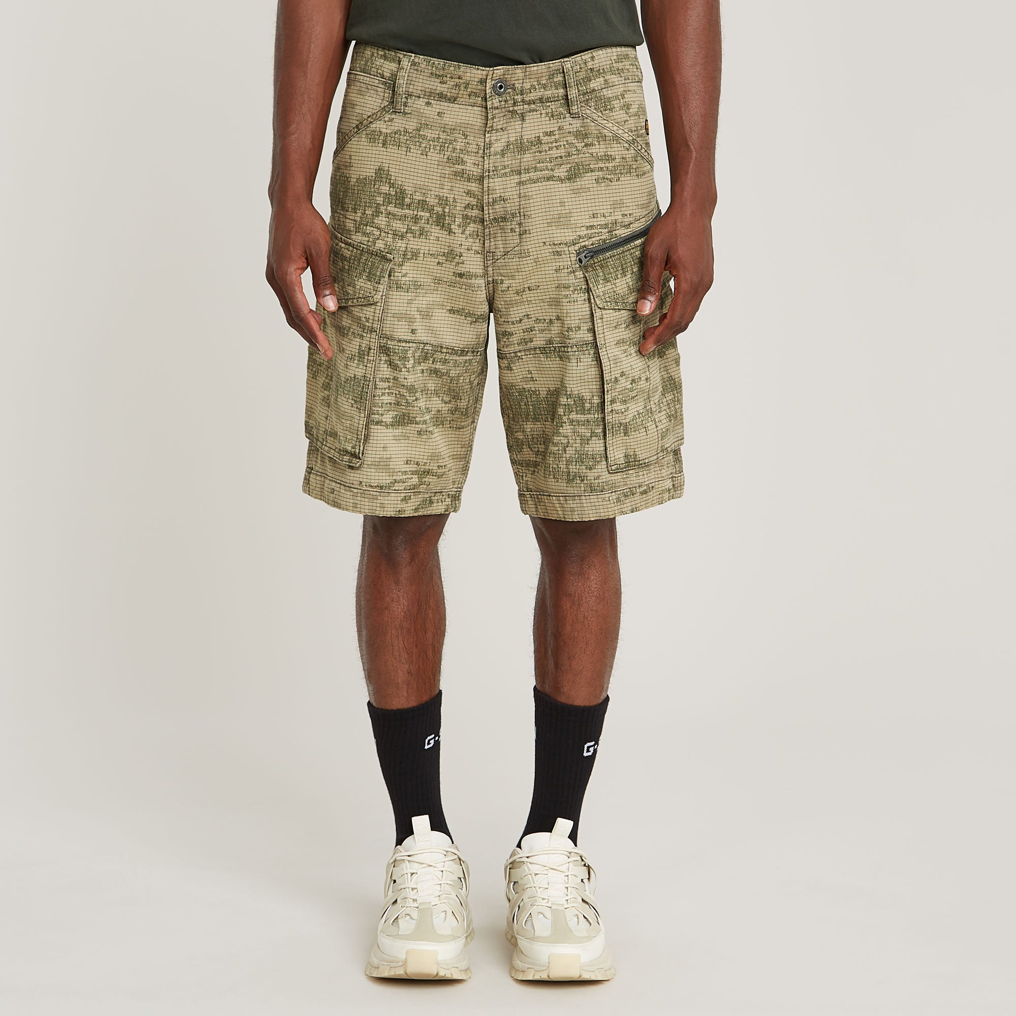 G-Star Raw - Rovic Zip Relaxed 1/2 Short - Light Toggee Shadow Camo