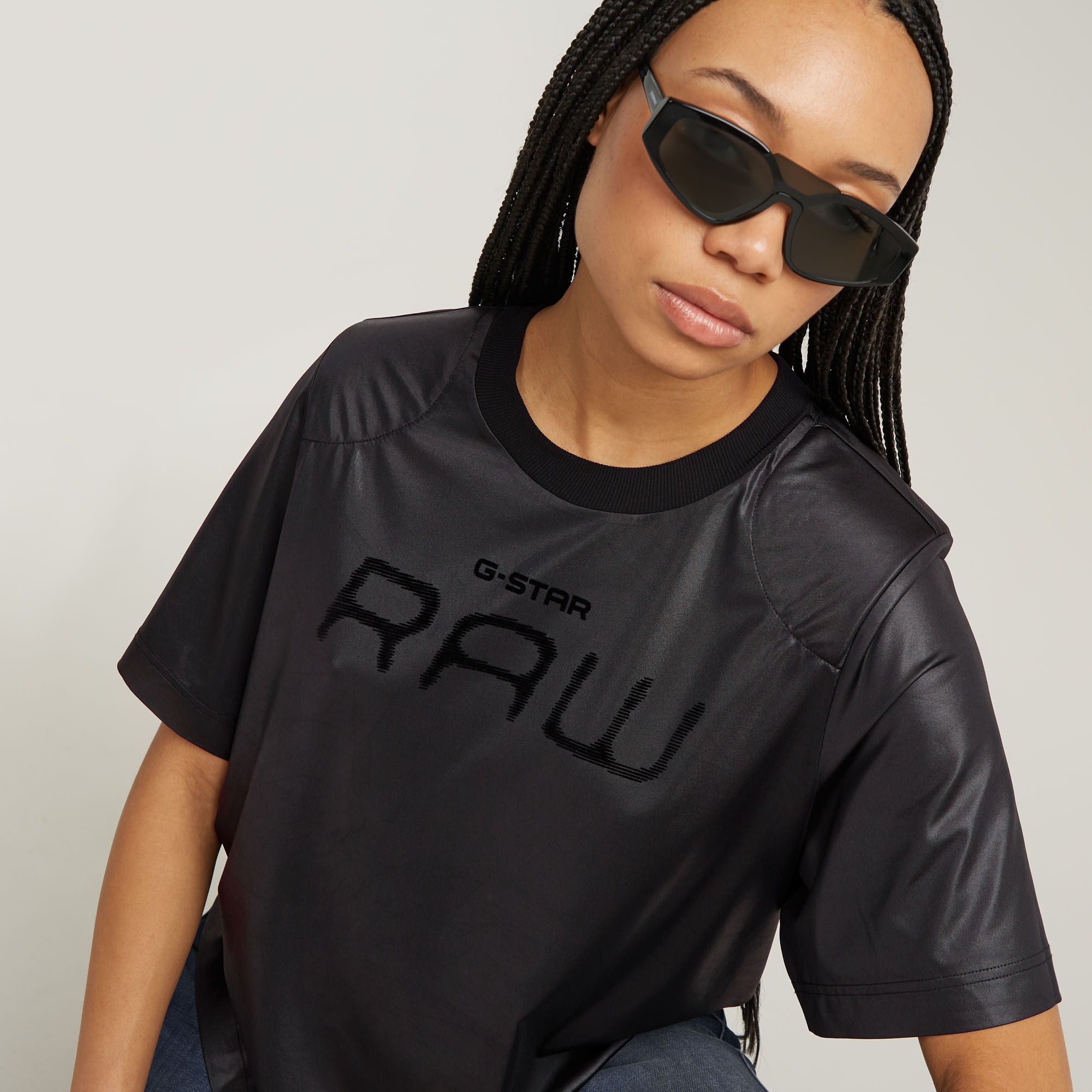 G-Star Raw - Shoulder Padded Dressy Boxy Top - Dark Black