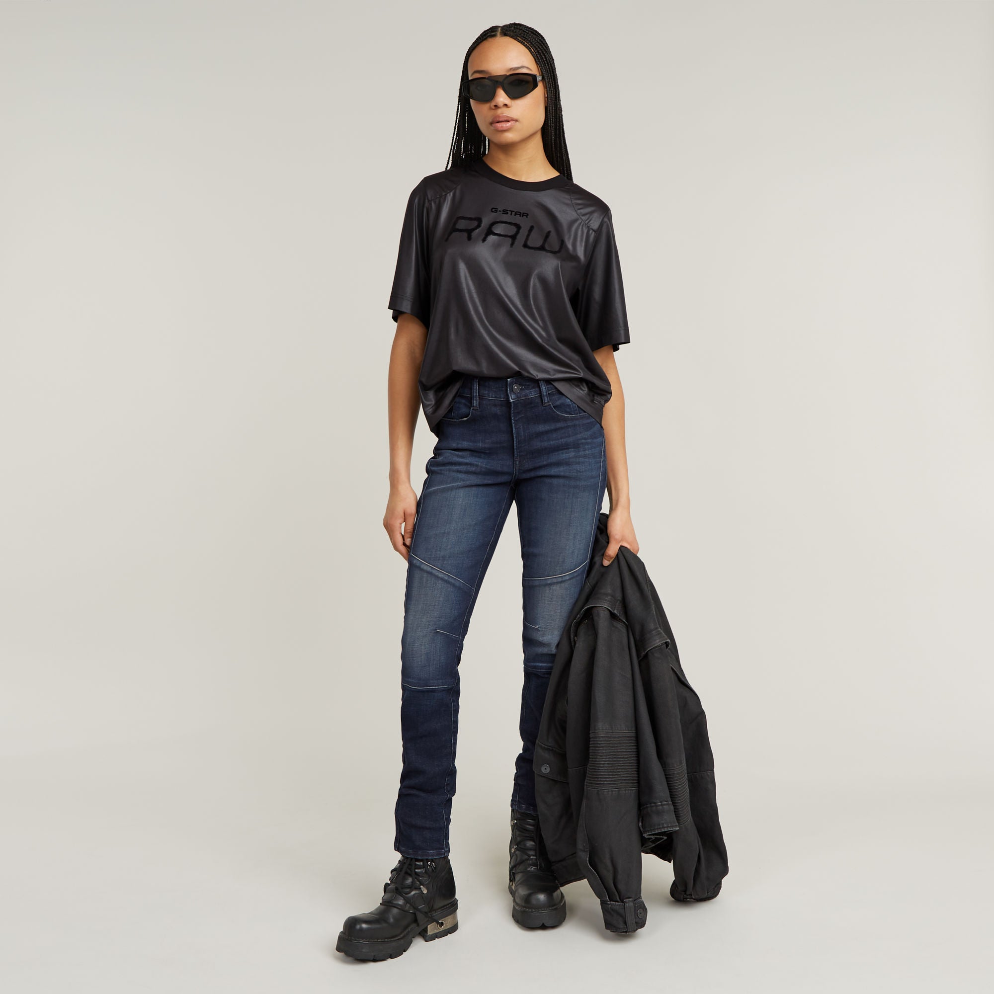 G-Star Raw - Shoulder Padded Dressy Boxy Top - Dark Black