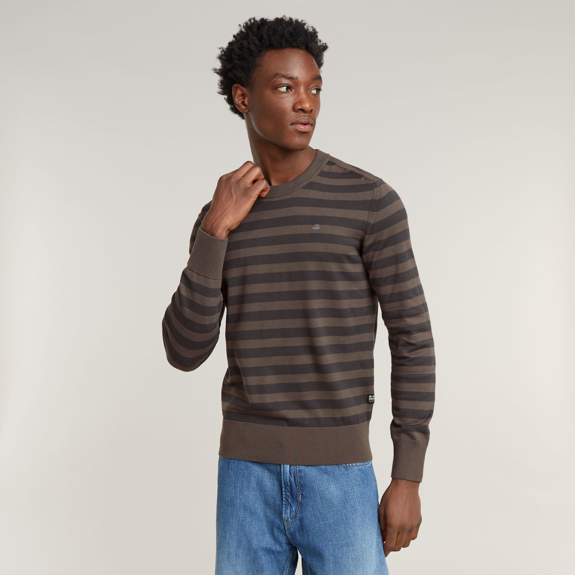 G-Star Raw - Stripe Knitted Sweater - GS Grey/Asfalt Stripe