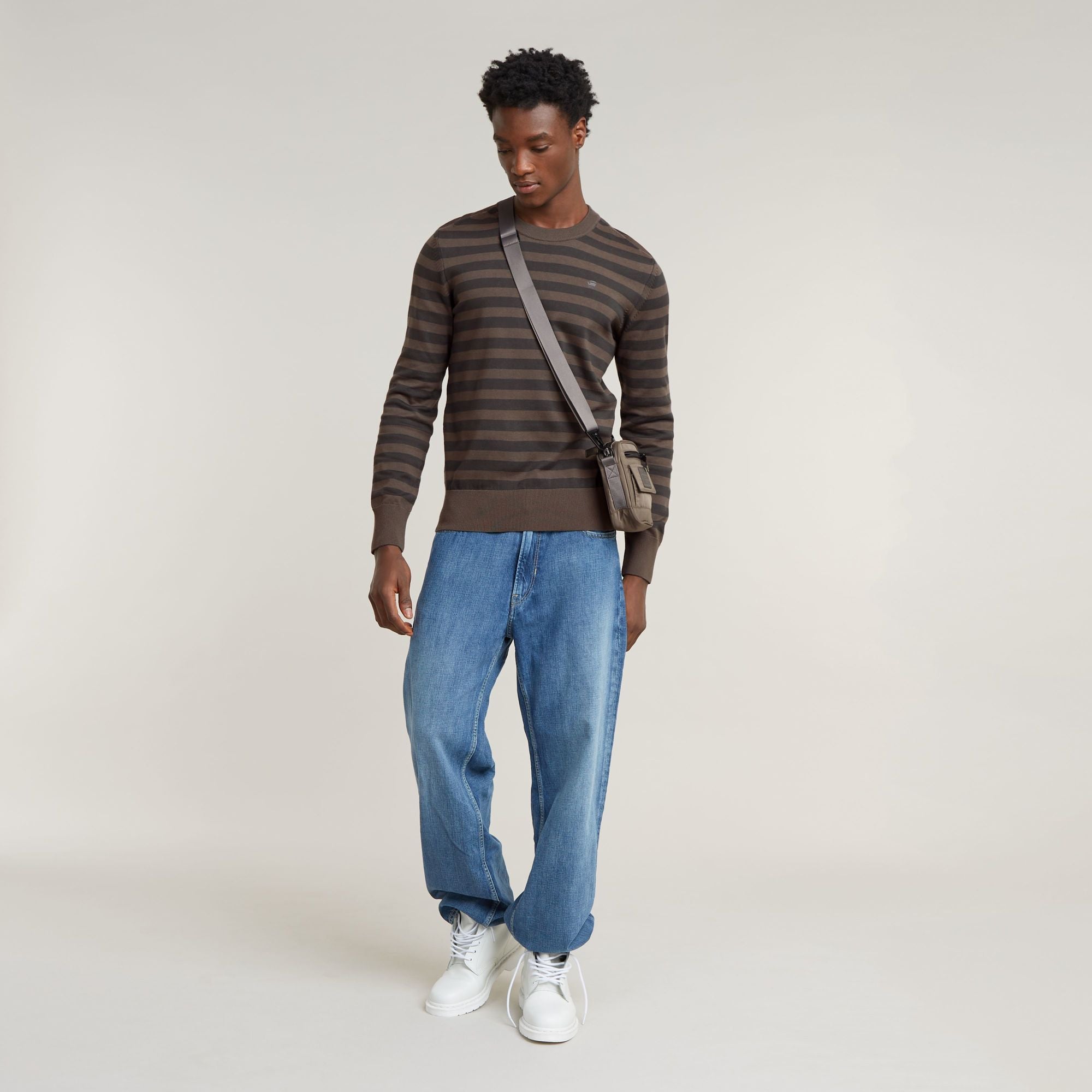 G-Star Raw - Stripe Knitted Sweater - GS Grey/Asfalt Stripe