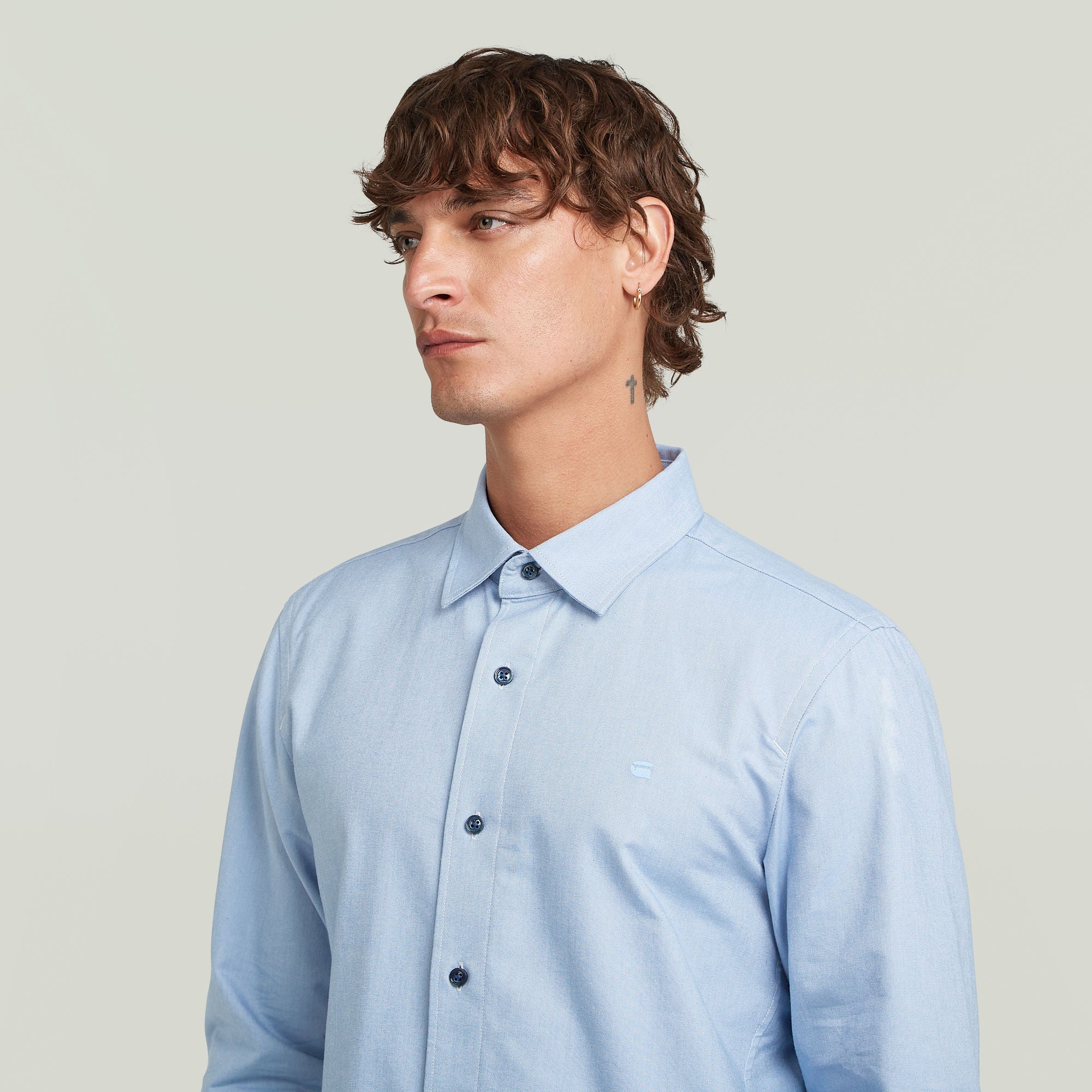 G-Star Raw - Uniform Slim LS Shirt - Deep Wave/White Oxford