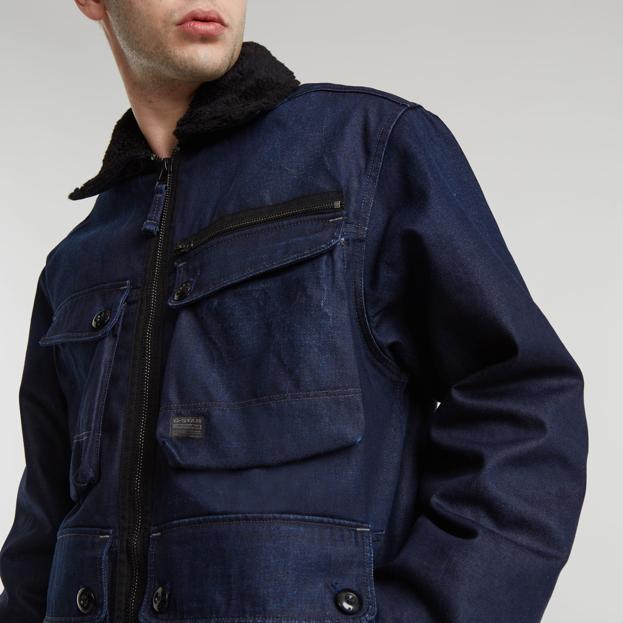 G-Star Raw - Utility Sherpa Jacket - Worn In Deep Frisian Night