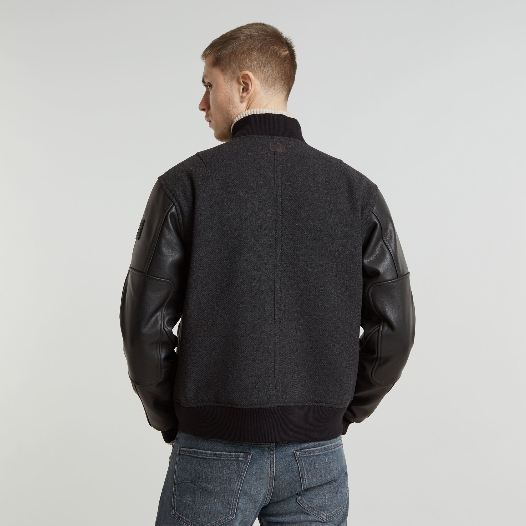 G-Star Raw - Varsity Wool Leather Jacket - Shadow