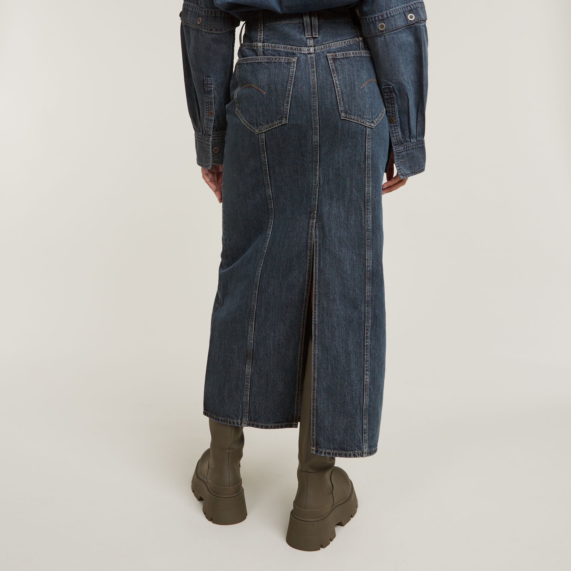 G-Star Raw - Viktoria Moto Long Skirt - Worn In Indigo Gear