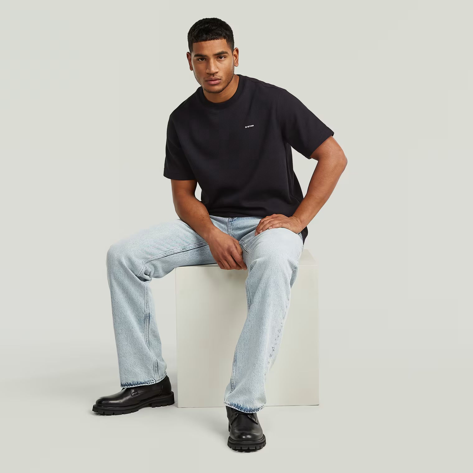 G-Star Raw - Waffle True Regular Tee - Dark Black
