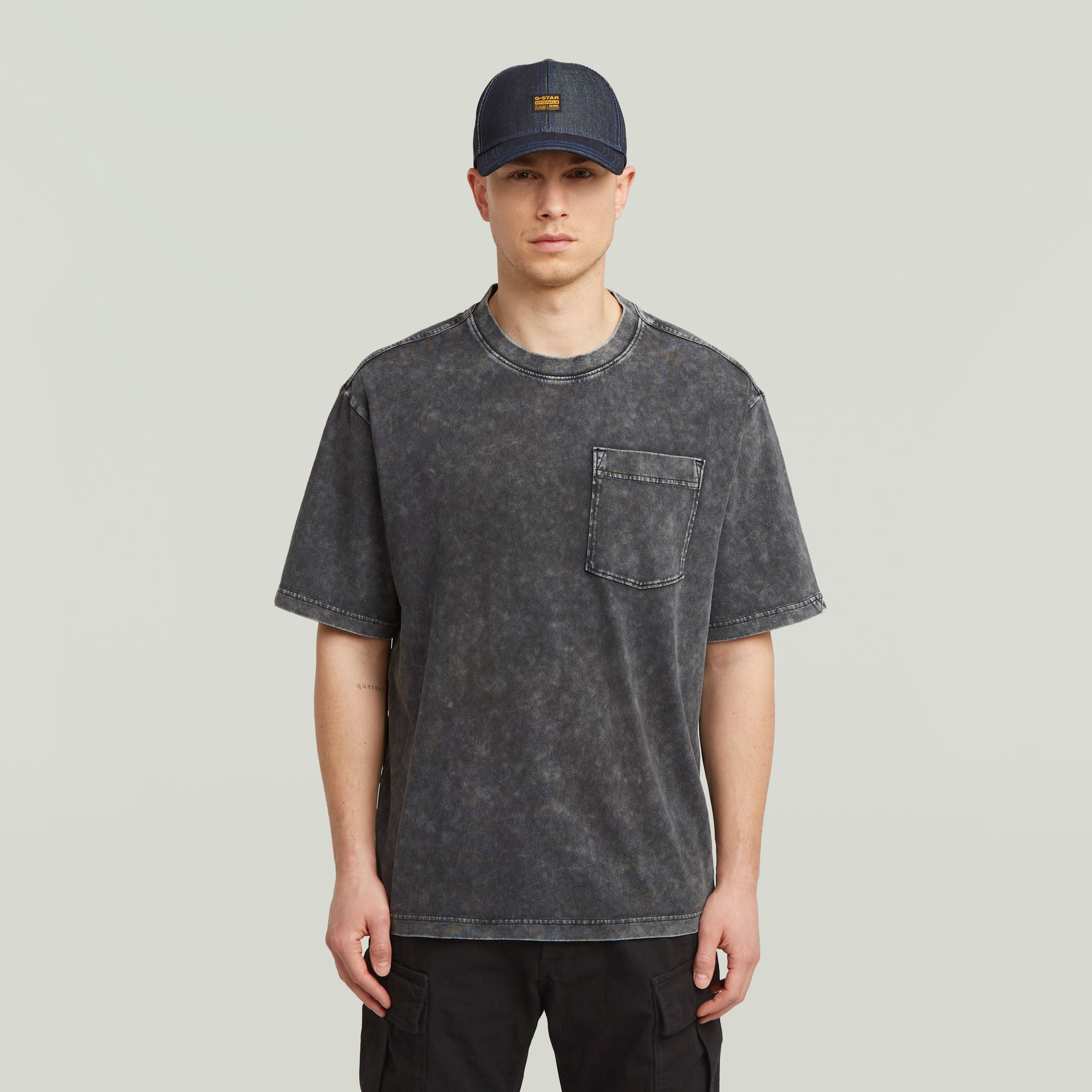 G-Star Raw - Washed Pocket R Tee - Dark Black Smokey GD