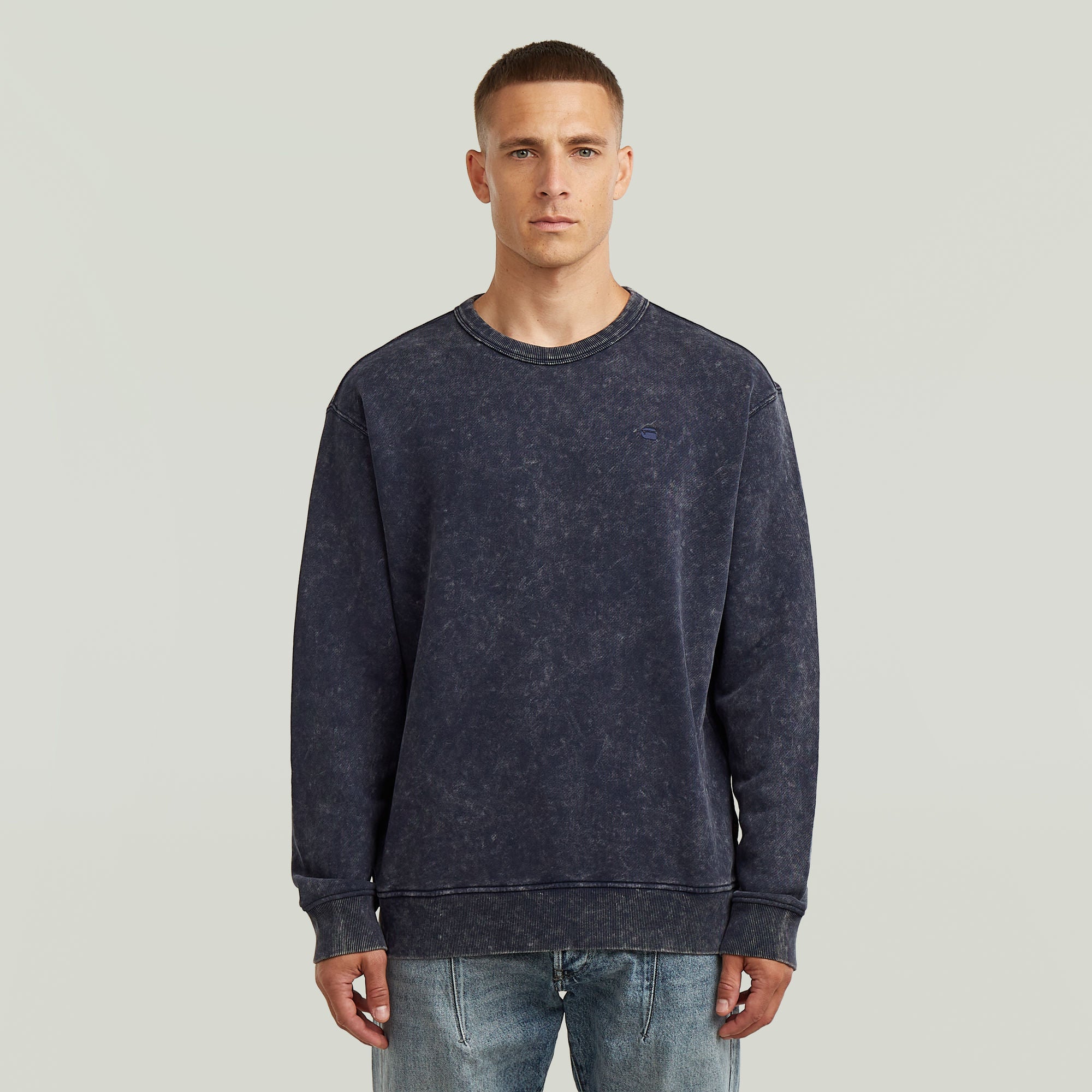 G-Star Raw - Washed R Sweat - Salute Smokey GD