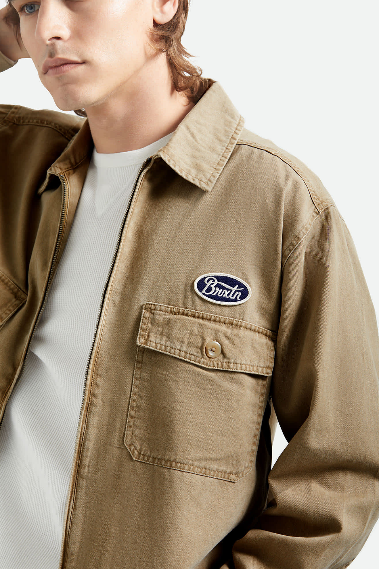 Brixton - Trademark Lightweight Garage Jacket - Washed Khaki