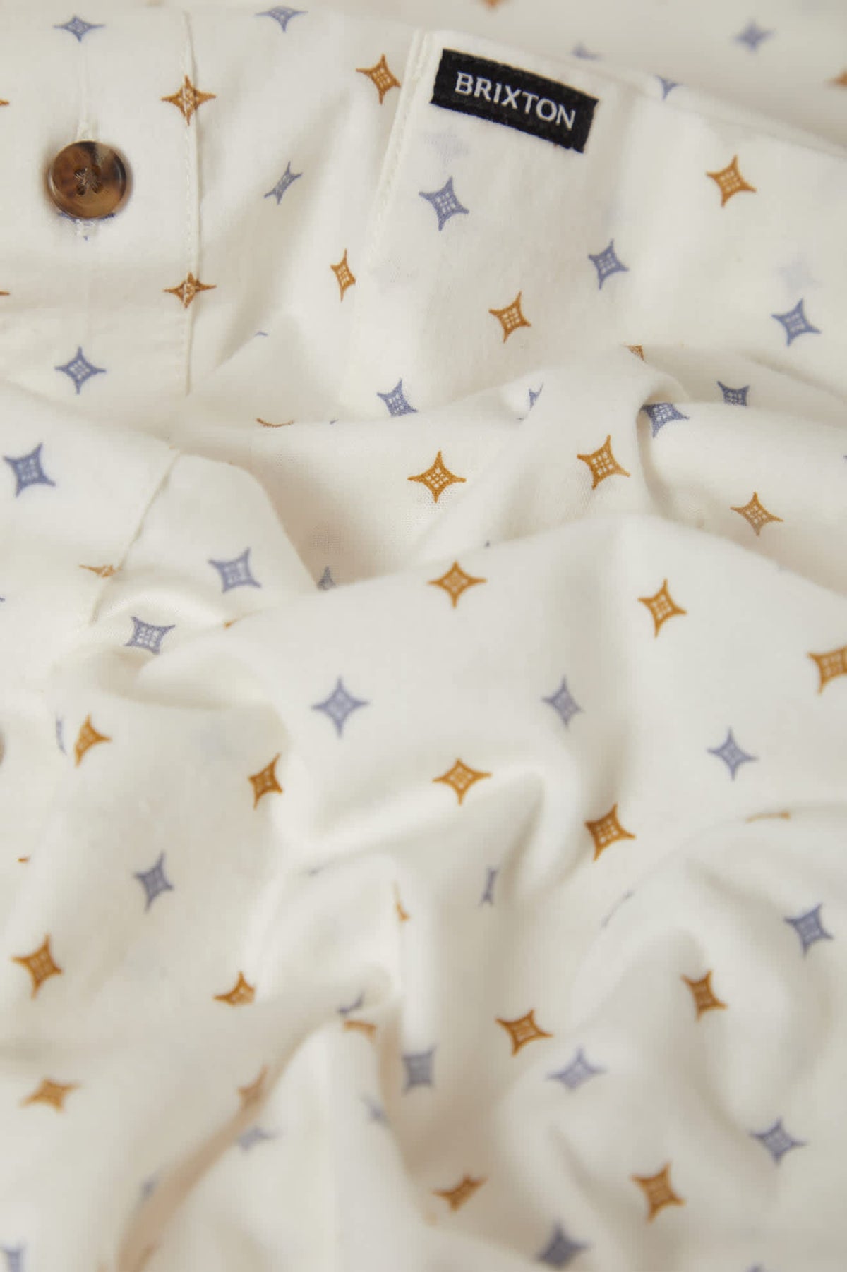 Brixton - Charter Print SS Shirt - Off White/Multi Diamond Tile