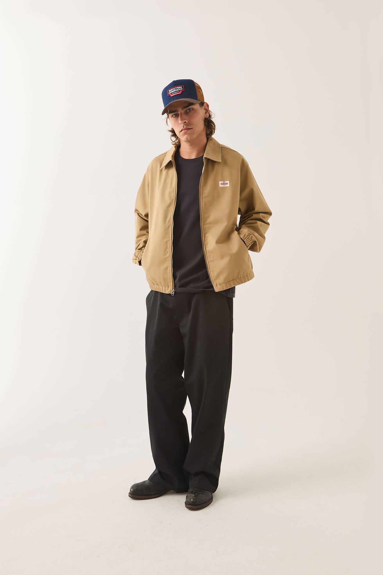 Brixton - Trademark Lightweight Garage Zip Jacket - British Khaki
