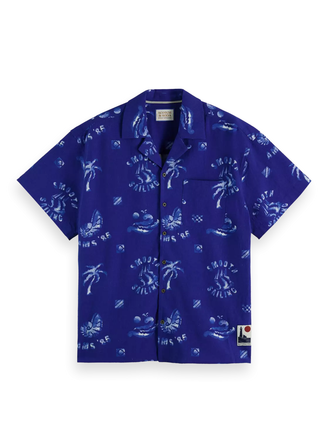 Scotch & Soda - Sailing Printed SS Shirt - Blue Smooth Sailing AOP