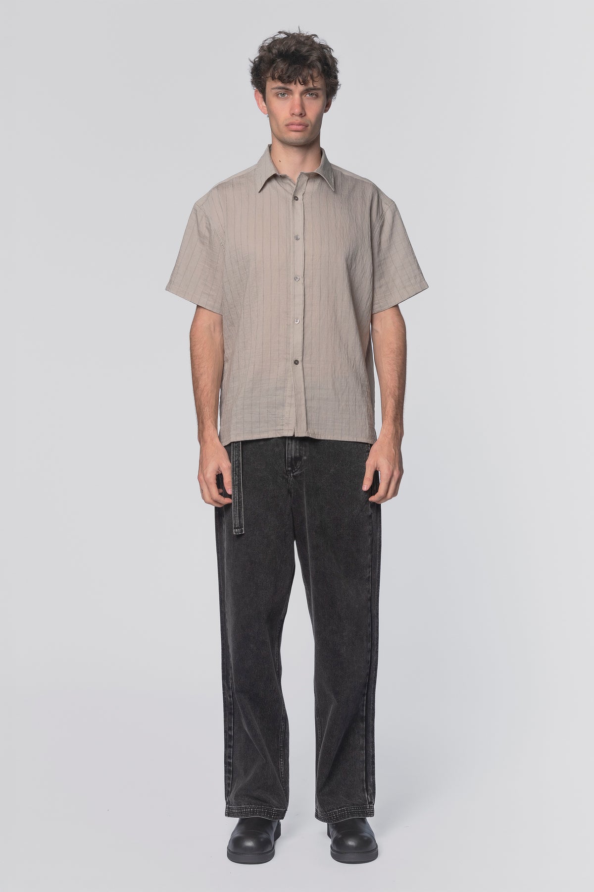Beach Brains - Hold SS Shirt - Greige Stripe