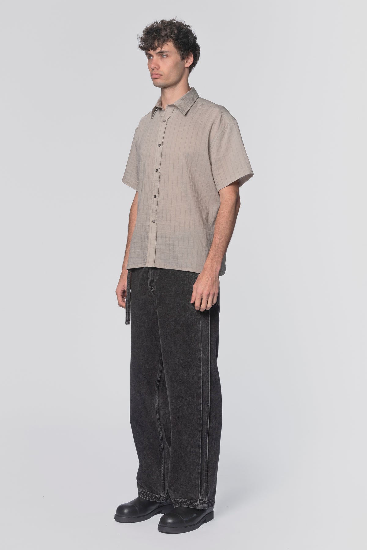 Beach Brains - Hold SS Shirt - Greige Stripe
