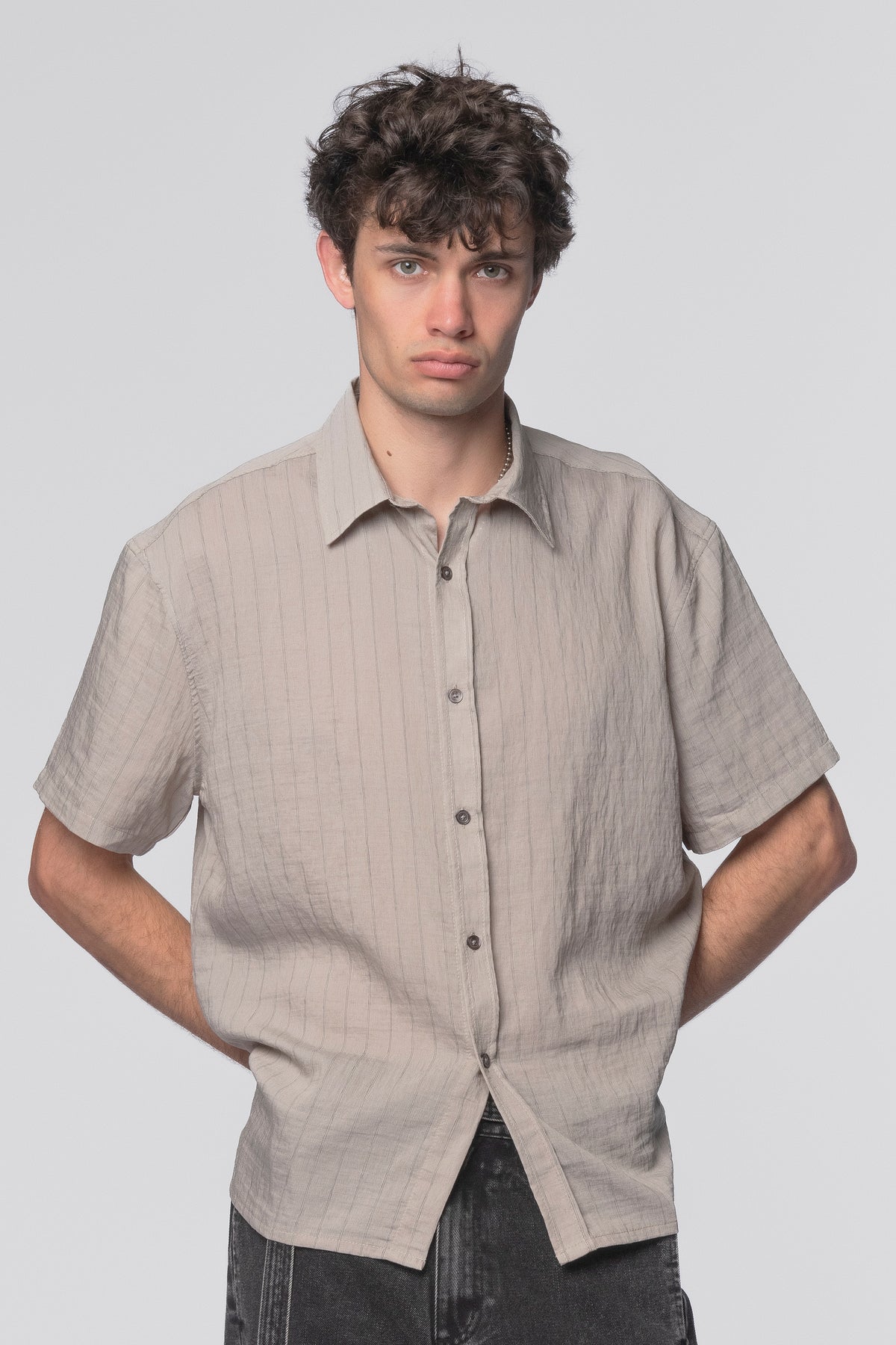 Beach Brains - Hold SS Shirt - Greige Stripe