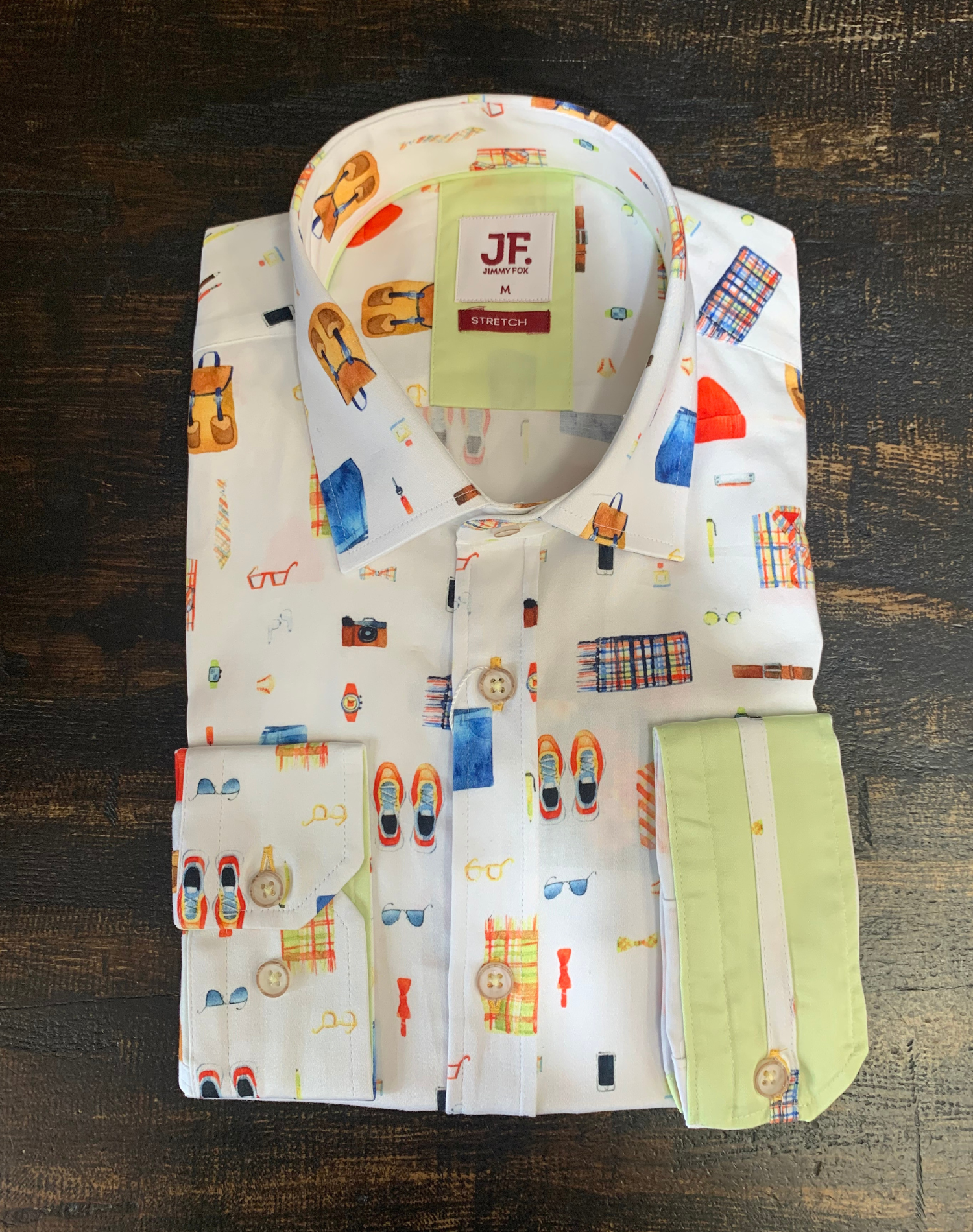 Jimmy Fox - Holiday Gear Print LS Shirt - White