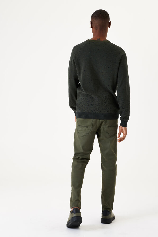 Garcia - Speckle Print Knit Sweater - Dark Green