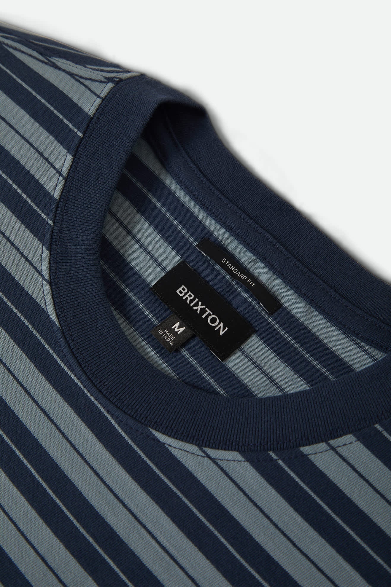 Brixton - Nova Stripe Pocket Tee - Midnight Blue/Future Grey Worn Wash