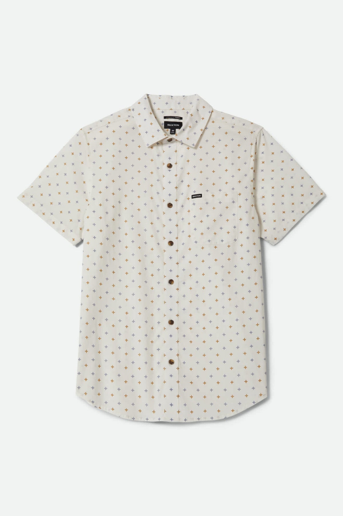 Brixton - Charter Print SS Shirt - Off White/Multi Diamond Tile