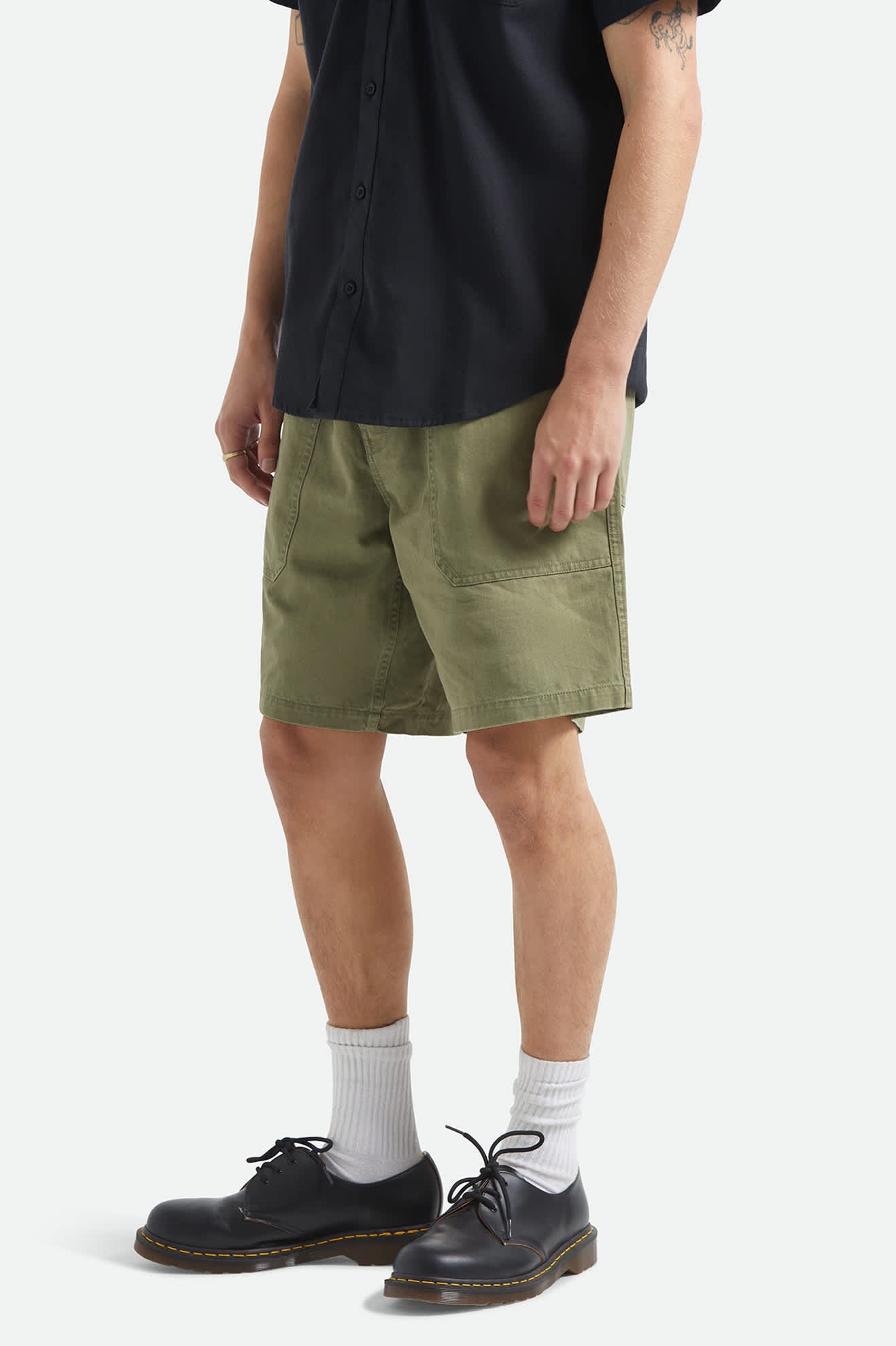 Brixton - Surplus Vintage Wash Herringbone Short - Washed Olive Green