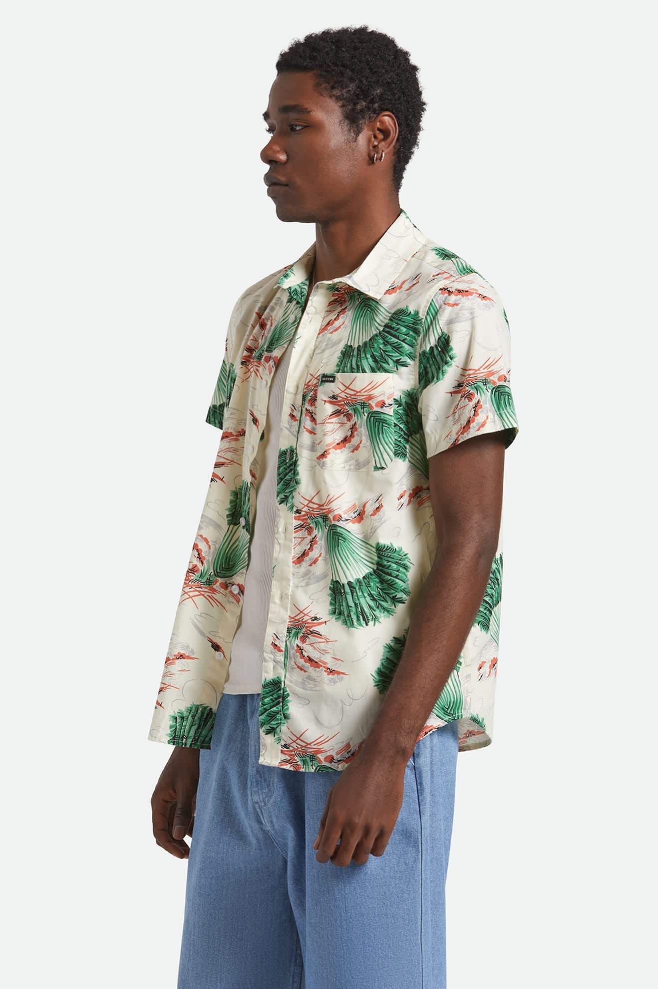 Brixton - Charter Print SS Shirt - Vintage Palm Print