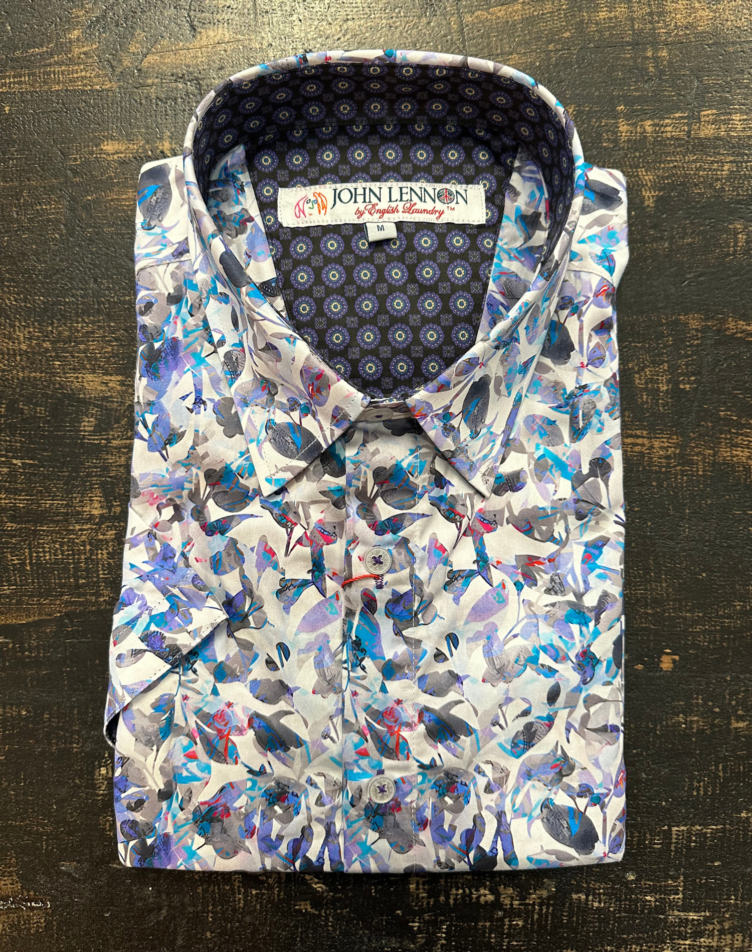 English Laundry - John Lennon SS Shirt - Lavender Birds White Multi