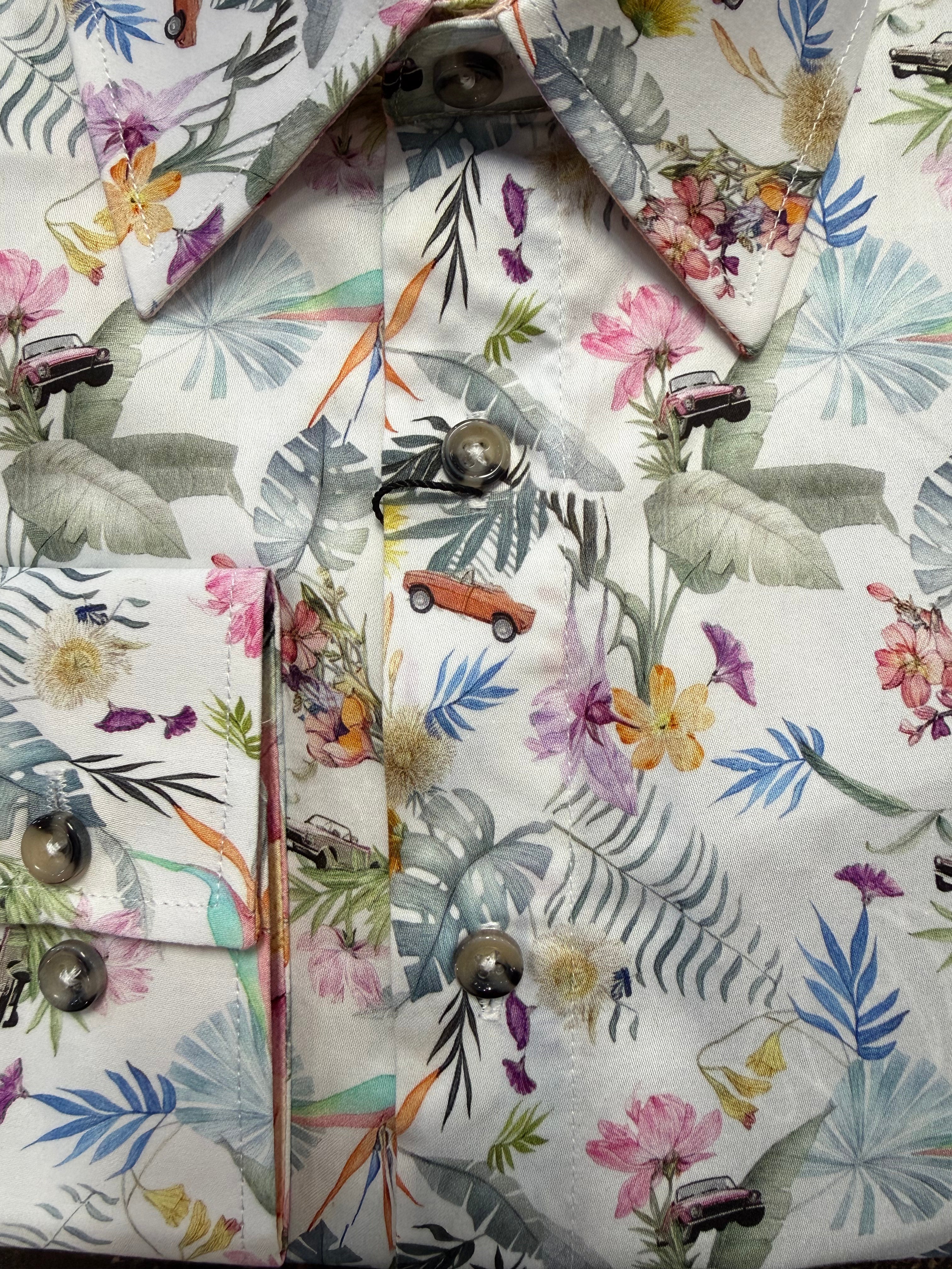 English Laundry - John Lennon LS Shirt - Tropic White Multi