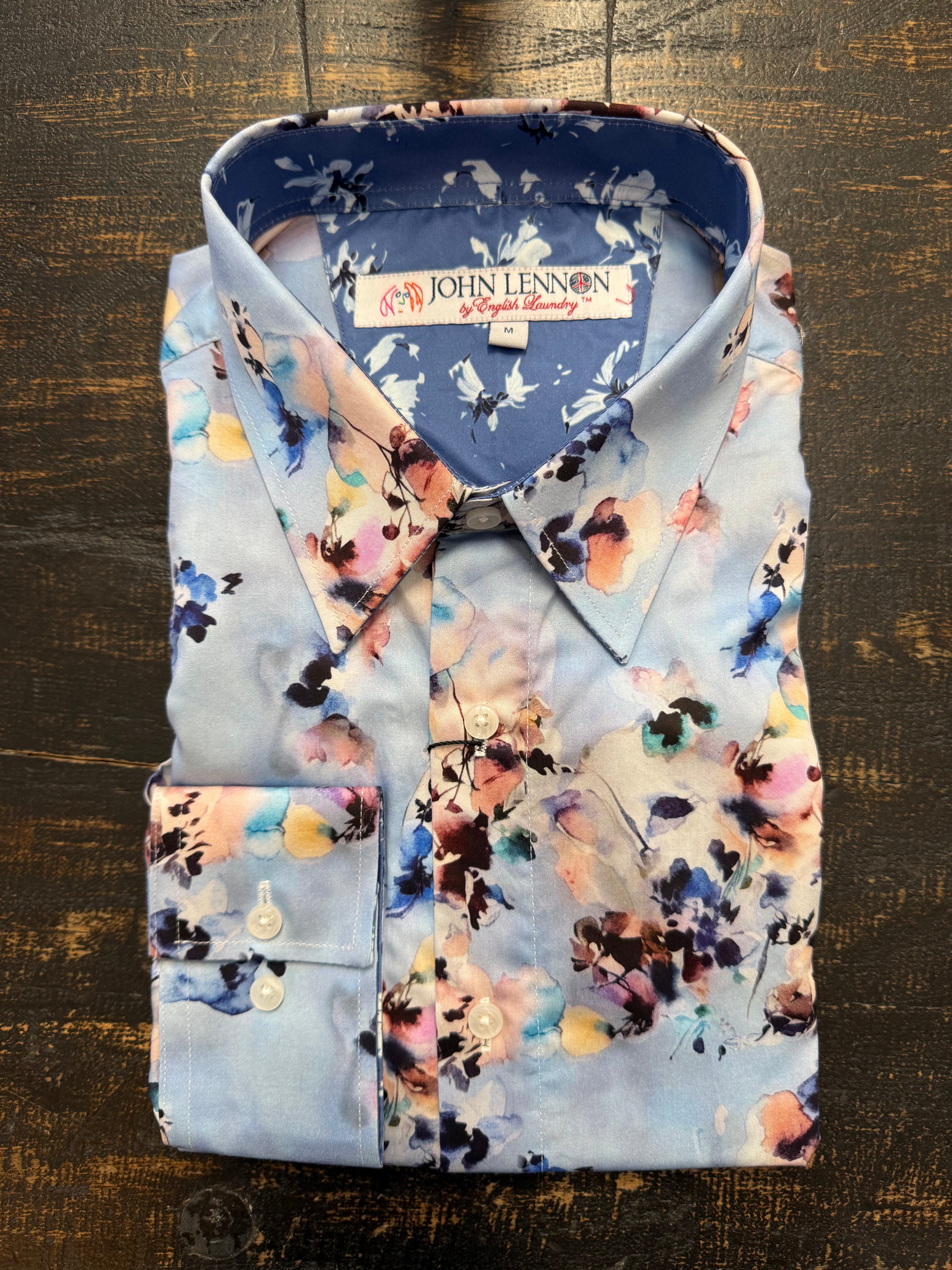 English Laundry - John Lennon LS Shirt - Watercolour Sky Multi