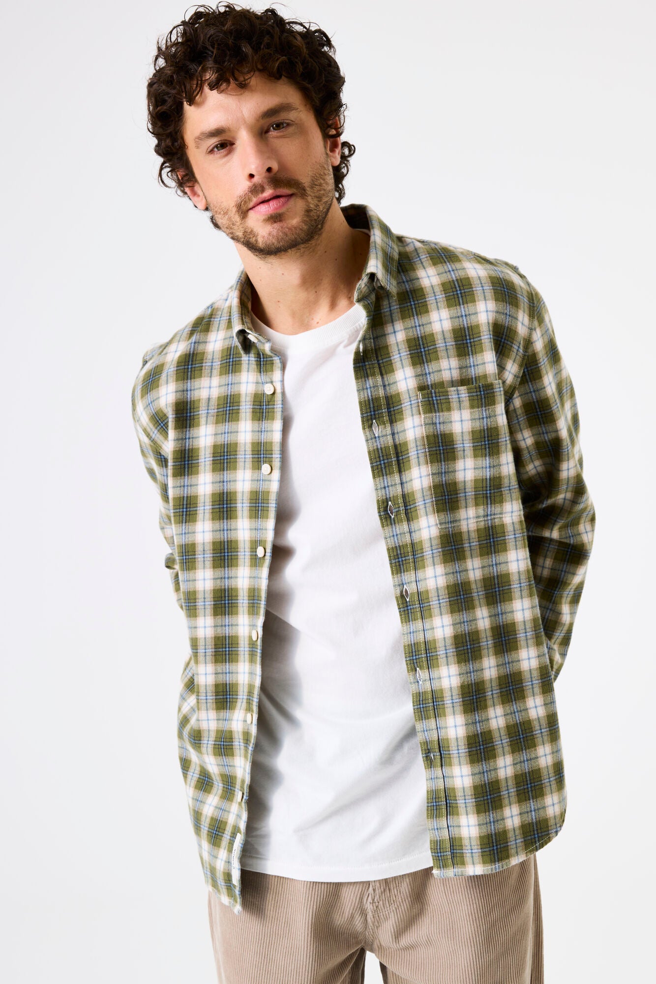 Garcia - Checked Flannel LS Shirt - Green Moss