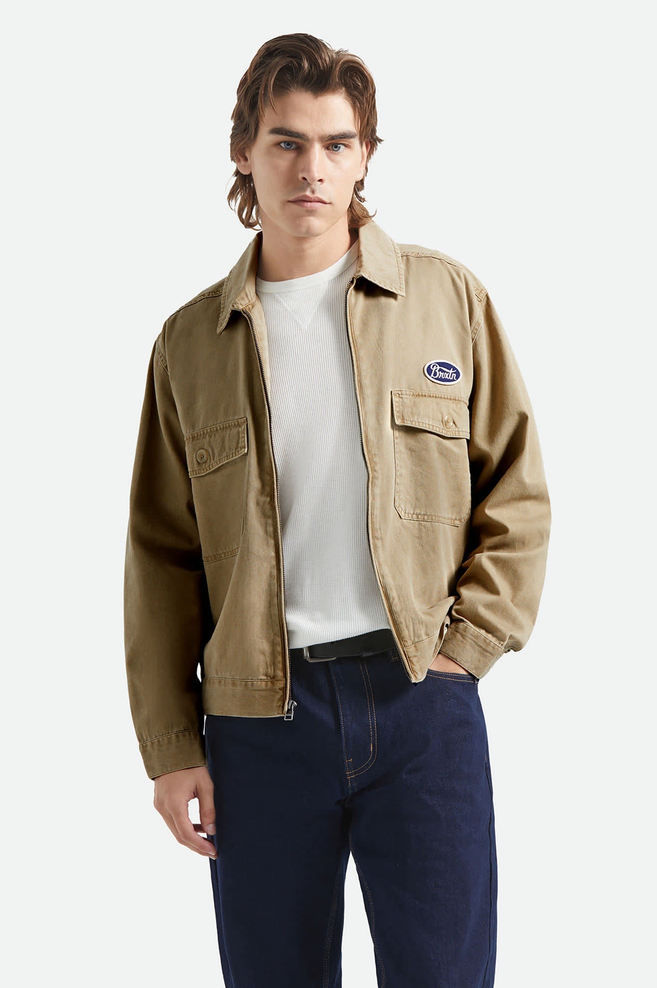 Brixton - Trademark Lightweight Garage Jacket - Washed Khaki