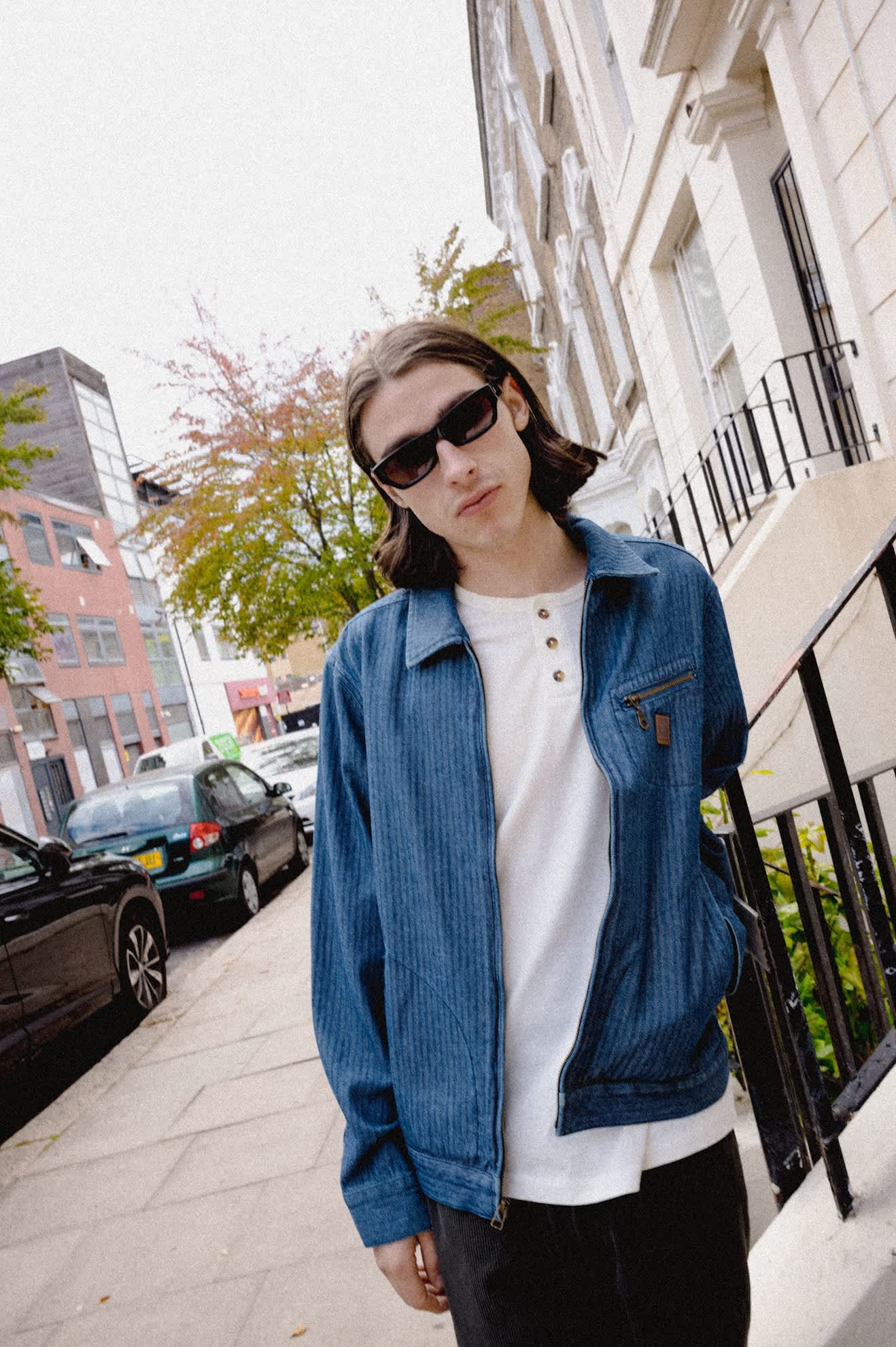 Brixton - Mechanic Garage Zip Jacket - Indigo Herringbone