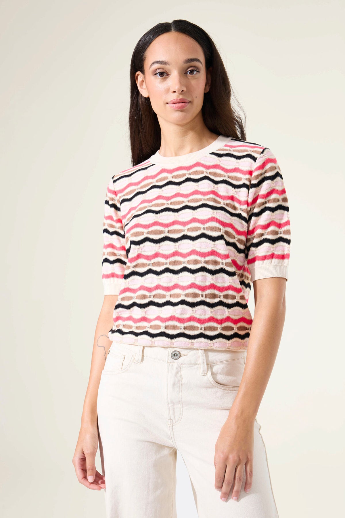 Garcia - Ripple Stripe SS Pullover - Whitecap
