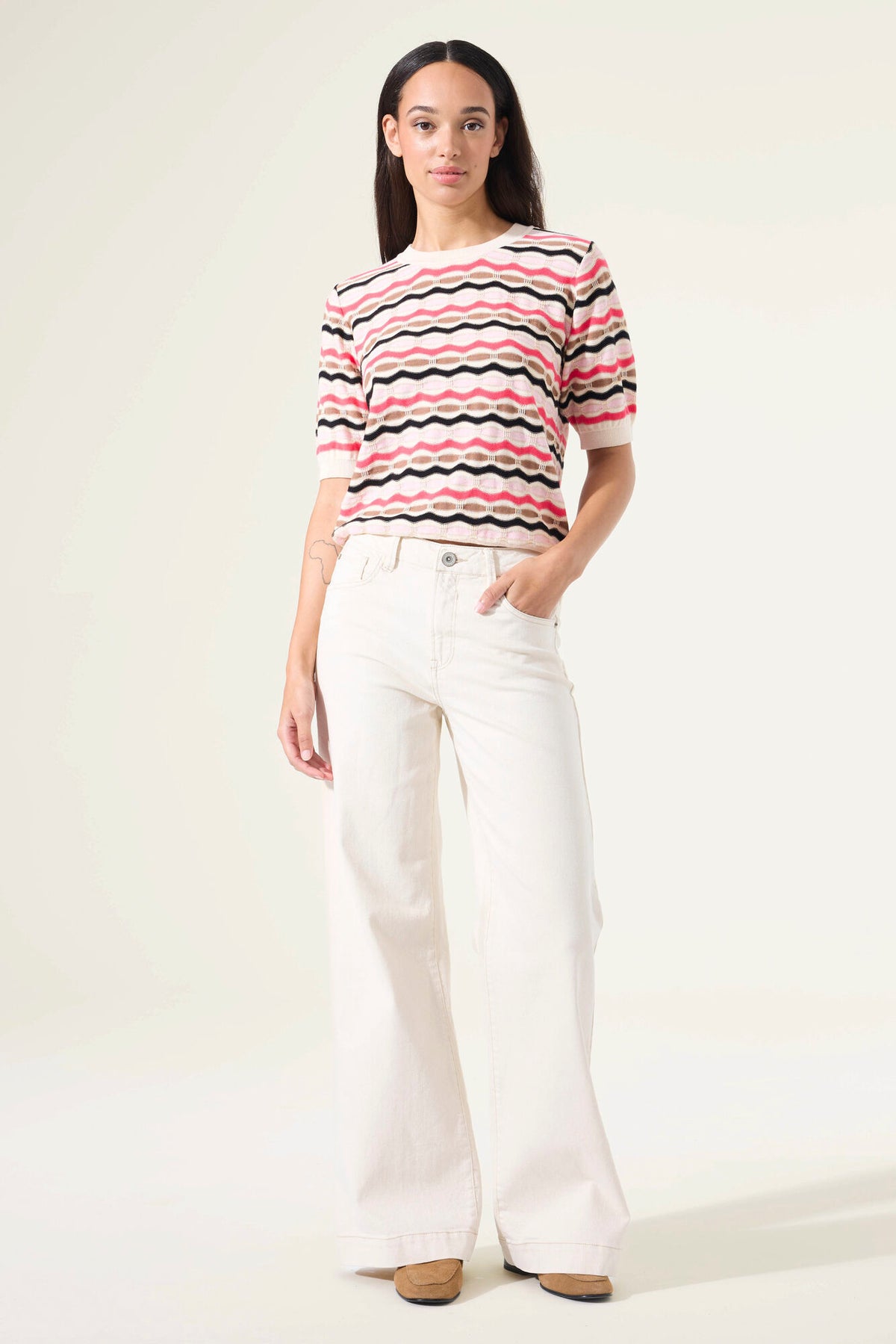 Garcia - Ripple Stripe SS Pullover - Whitecap