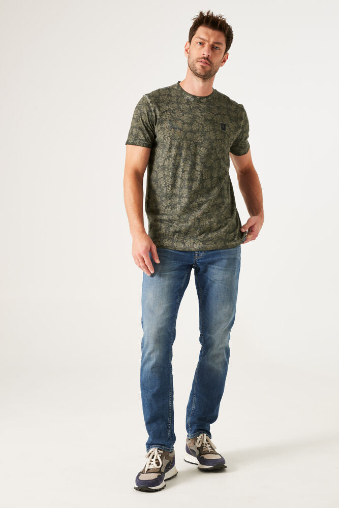 Garcia - Fan Leaf Print Tee - Sage Green