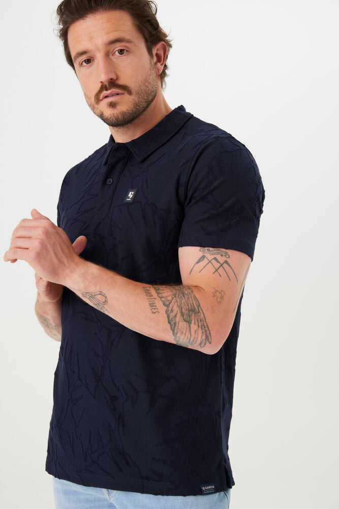 Garcia - Textured SS Polo - Dark Moon