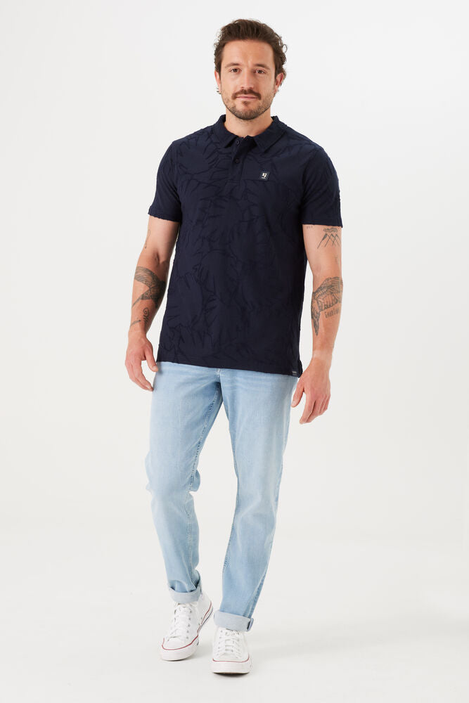 Garcia - Textured SS Polo - Dark Moon