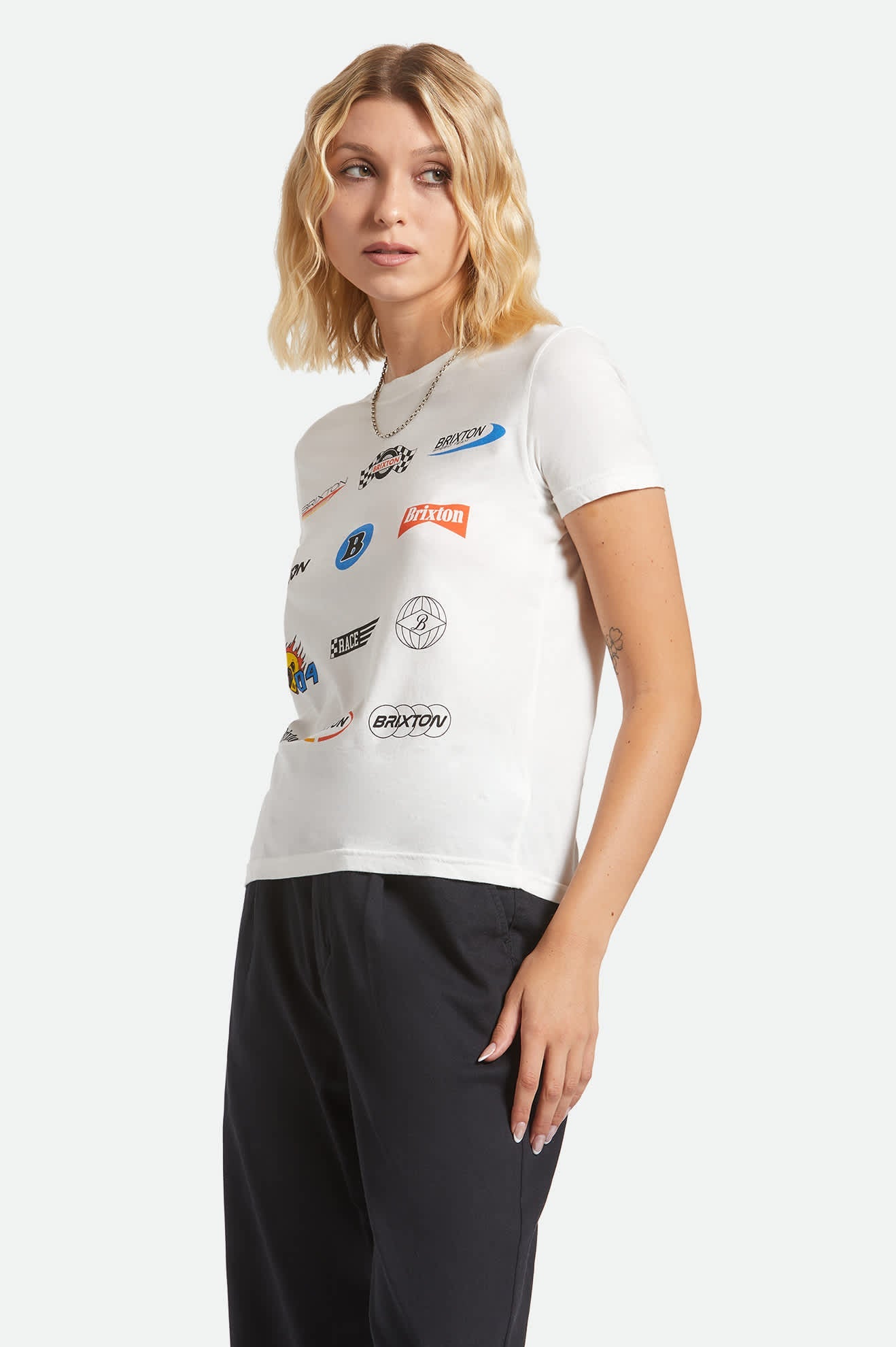 Brixton - Racing Patches Crew Tee - Off White