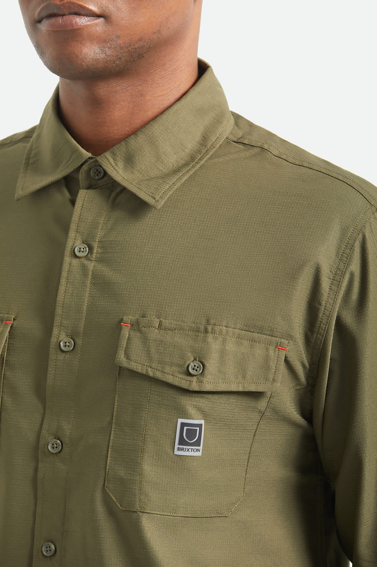 Brixton - Journey Lightweight LS Shirt - Dark Olive