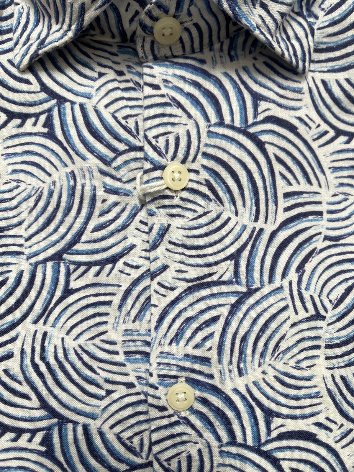 Two Flowers - Florian HBD LS Shirt - Ocean Currents