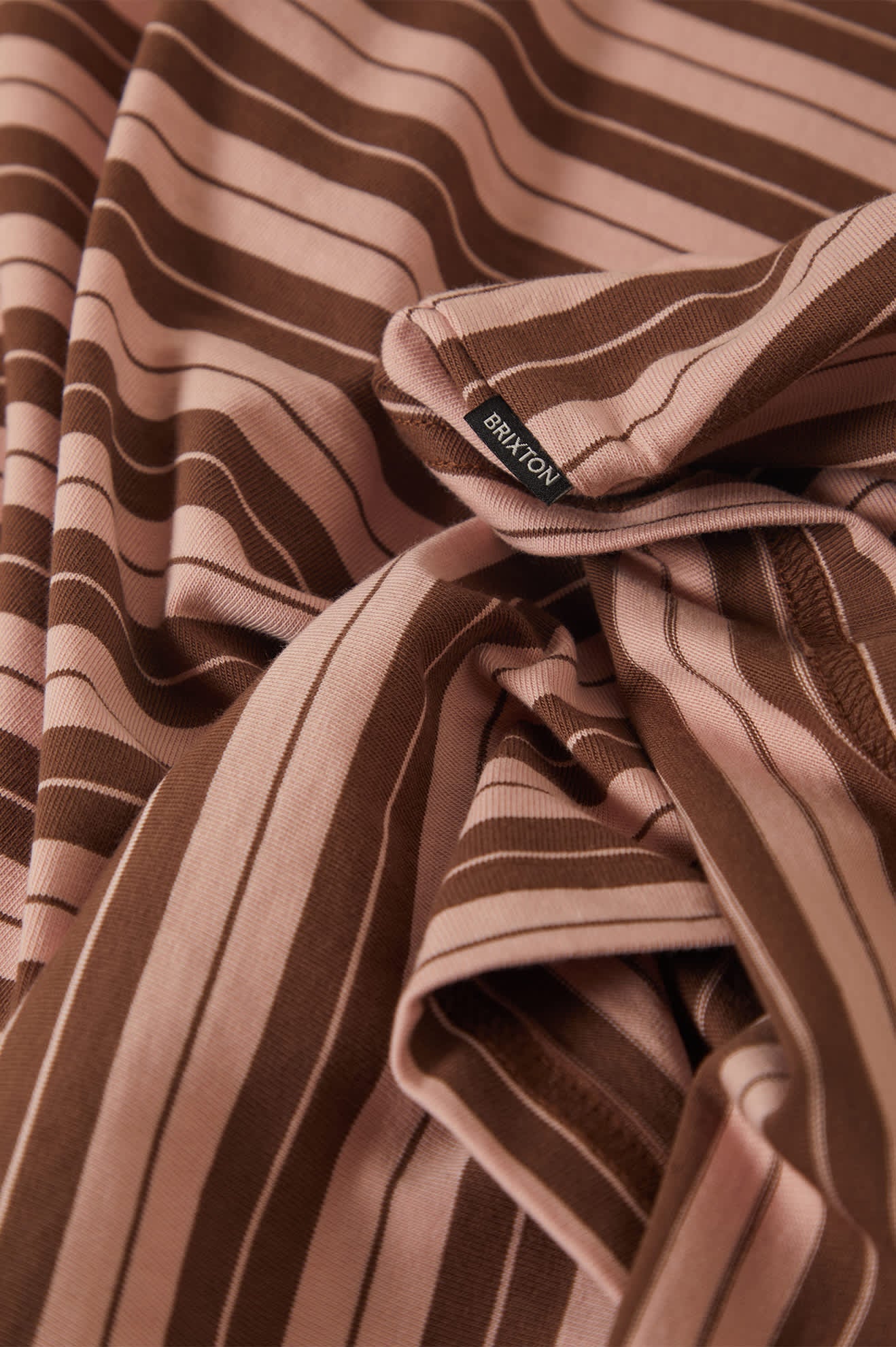 Brixton - Nova Stripe Pocket Tee - Pinecone Brown/Silver Pink Worn