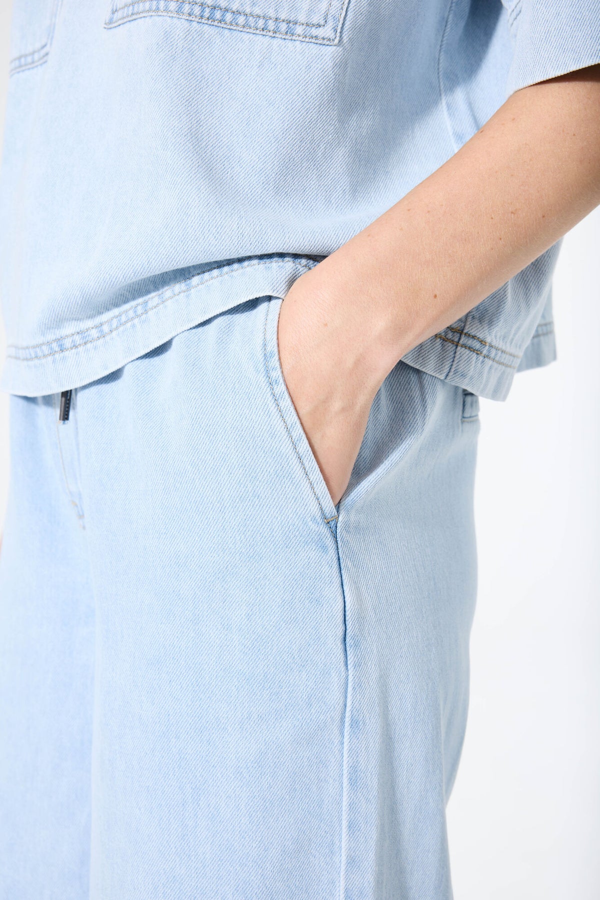 Garcia - Drawstring Wide Leg Denim Pant - Light Used
