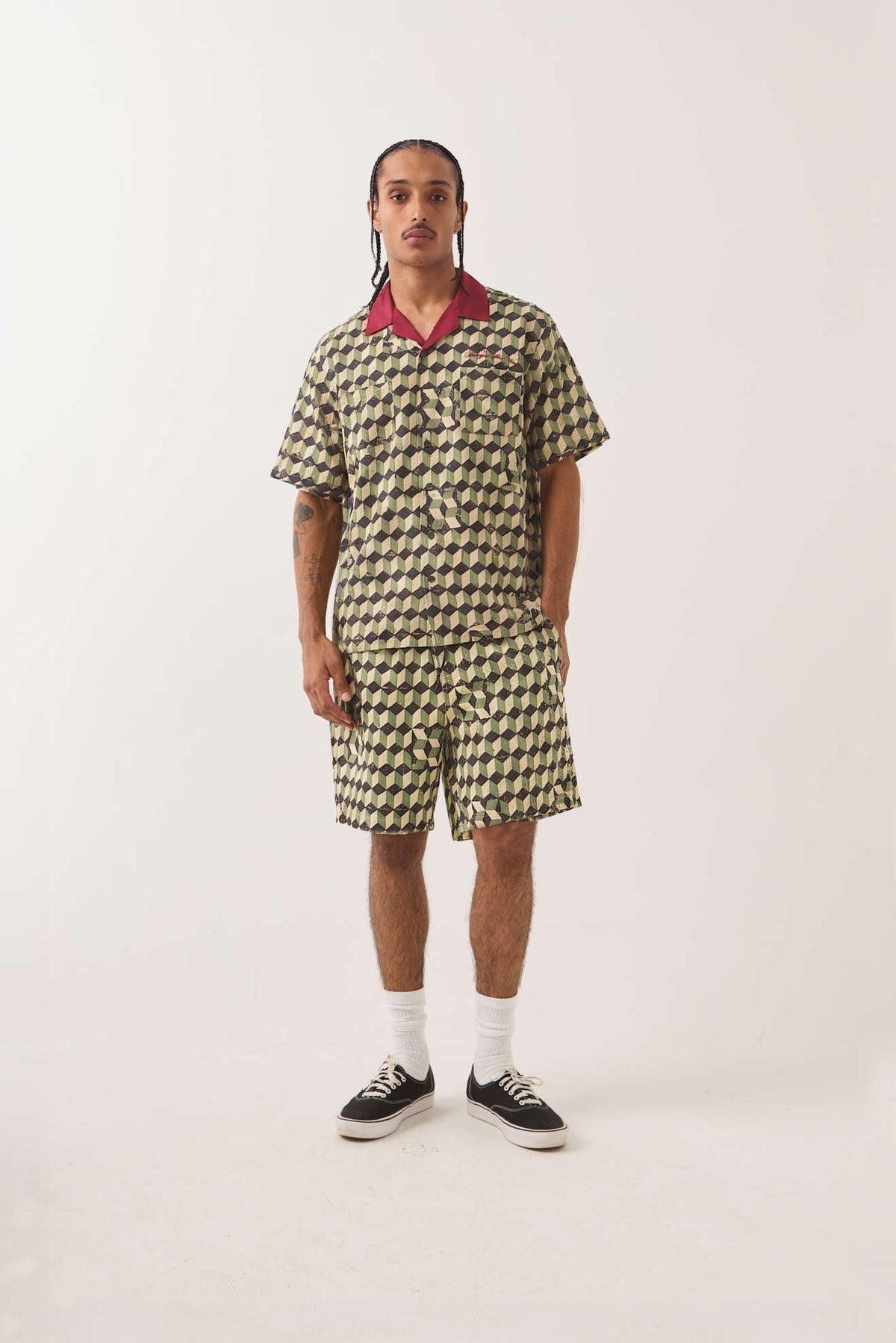 Brixton - Burger She Wrote SS Shirt - Black/Green Tile