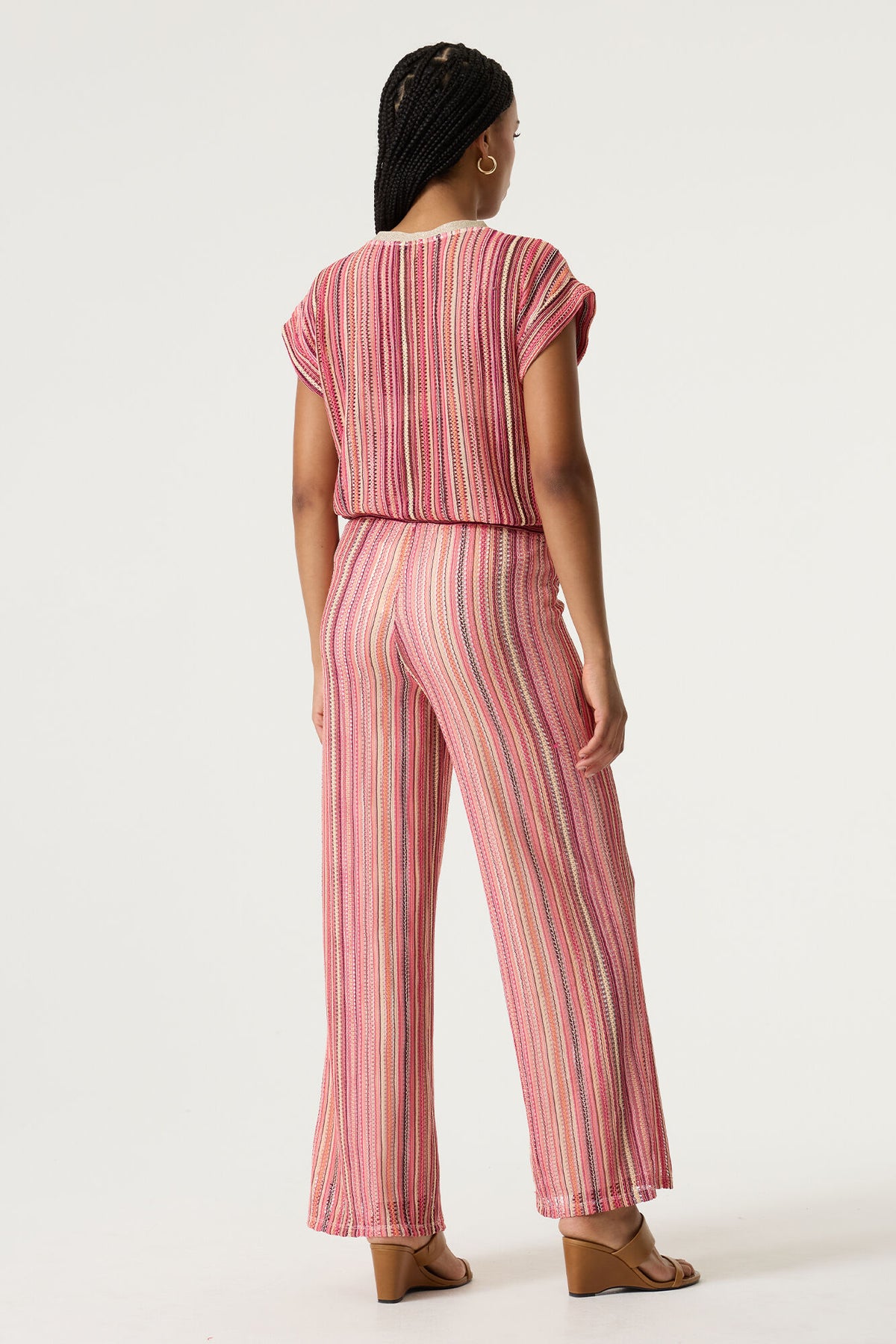 Garcia - Candy Stripe SS Pullover - Coral Crush