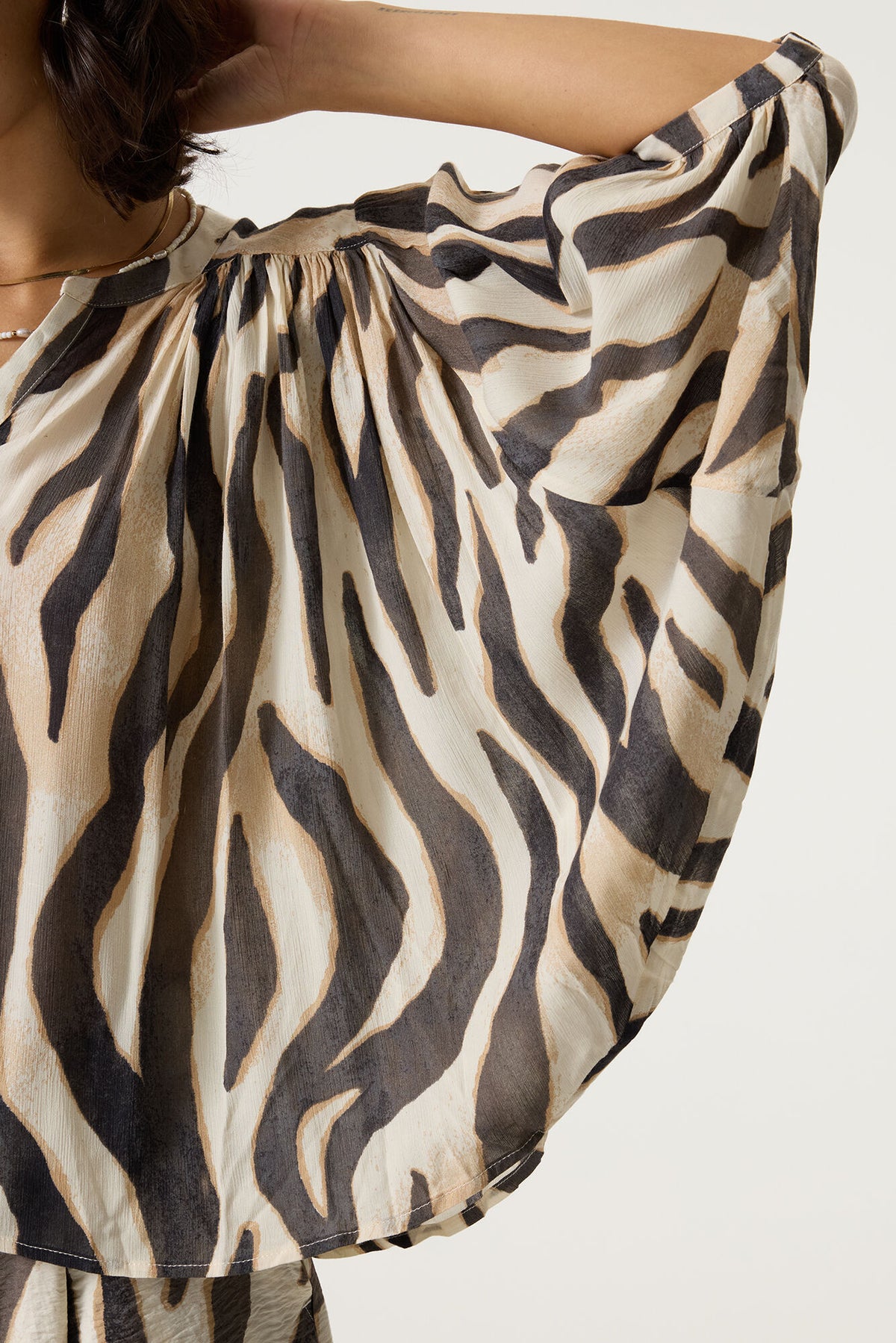 Garcia - Tiger Print SS Blouse - Turtledove