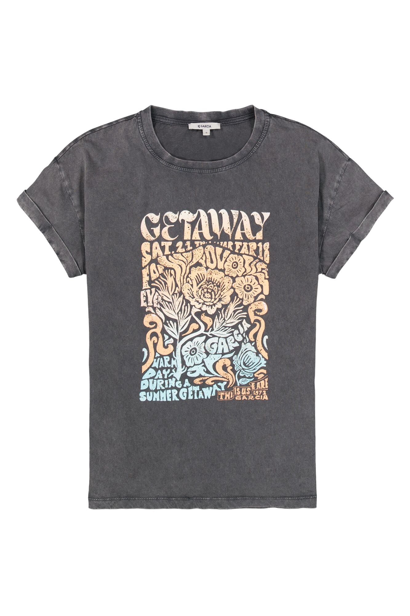 Garcia - Getaway Print SS Tee - Antracite