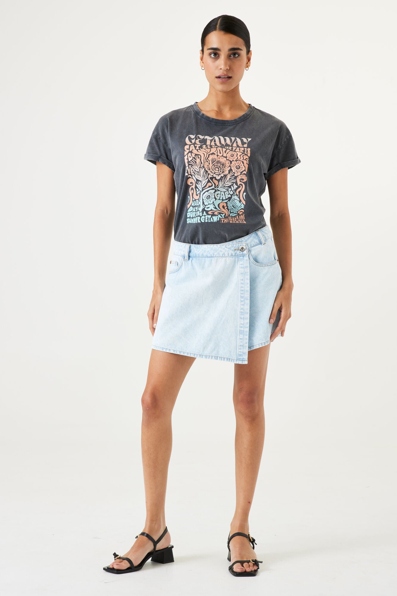 Garcia - Getaway Print SS Tee - Antracite