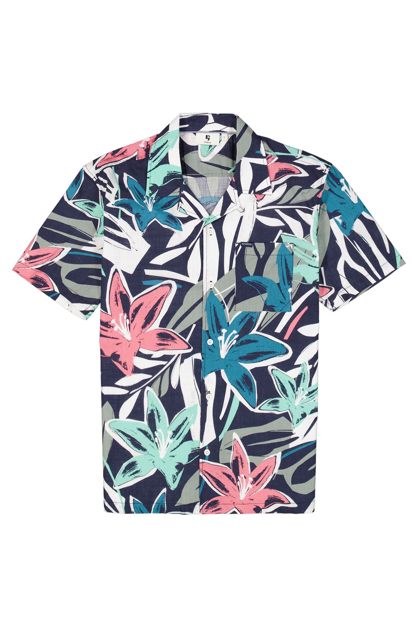 Garcia - Colourful Foliage SS Shirt - Marine