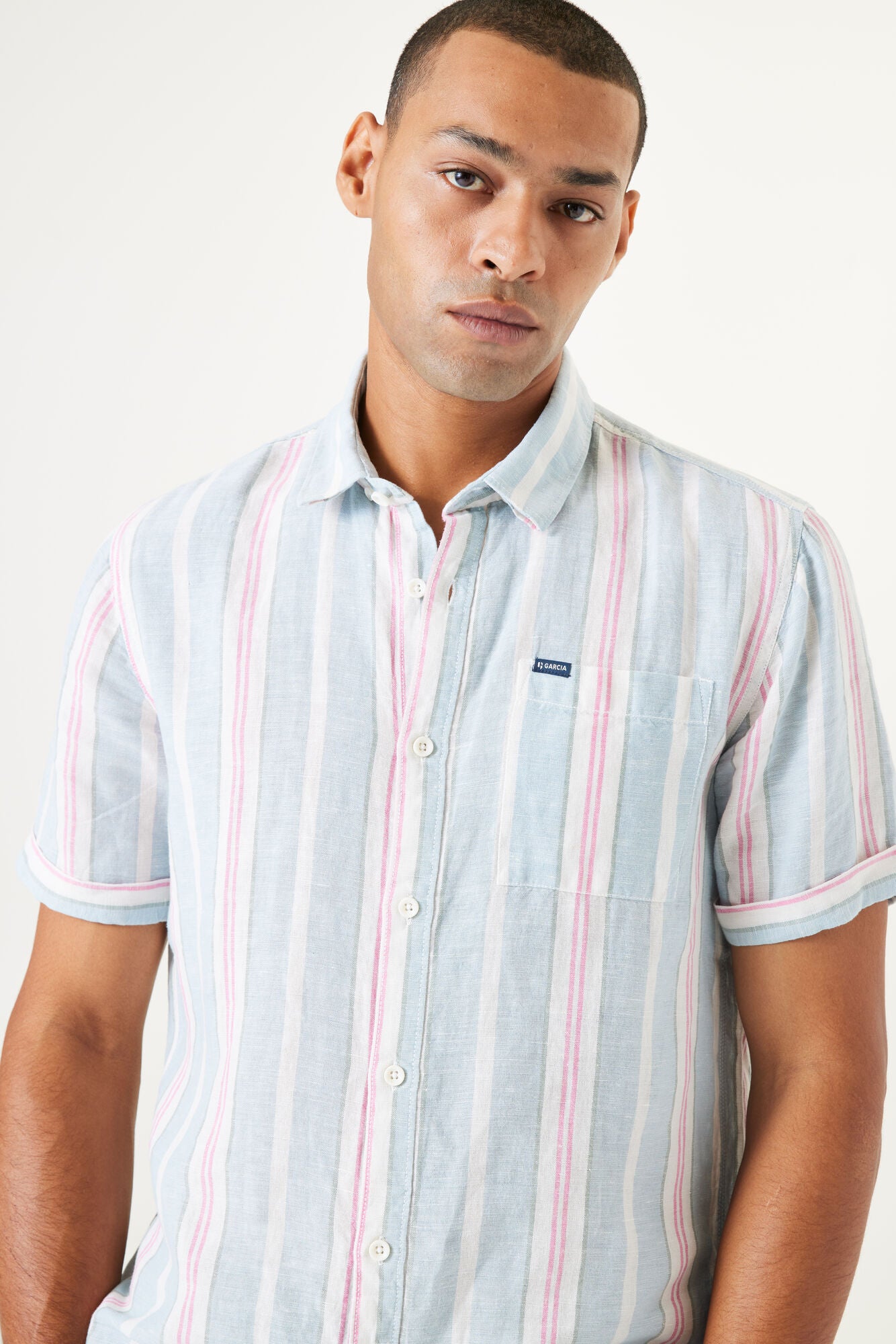 Garcia - Watermelon Stripe SS Shirt - Stripe Blue