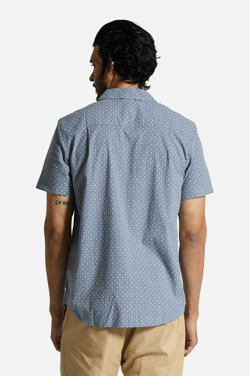 Brixton - Charter Print SS Shirt - Flint Stone Blue Micro