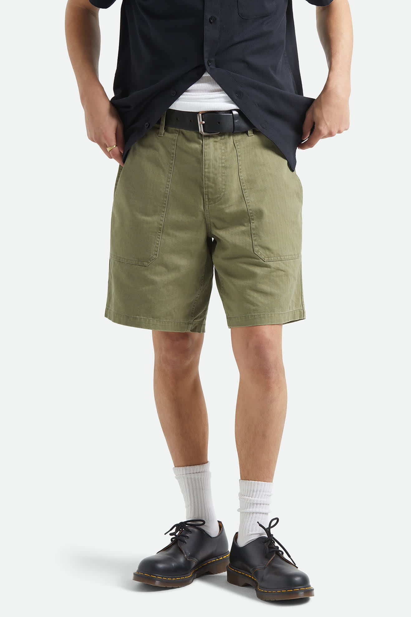 Brixton - Surplus Vintage Wash Herringbone Short - Washed Olive Green